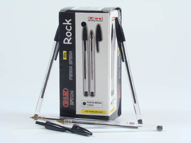 PENNA A SFERA ROCK 1mm NERO PZ.50 BP01N