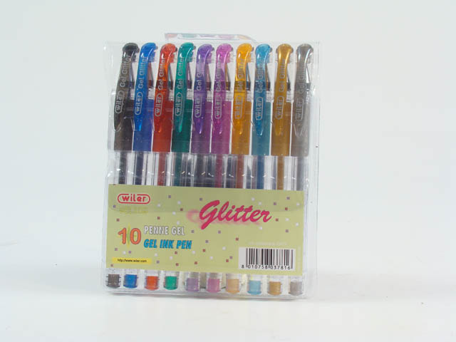 PENNE GEL COL.GLITTER 10pz GEL10G