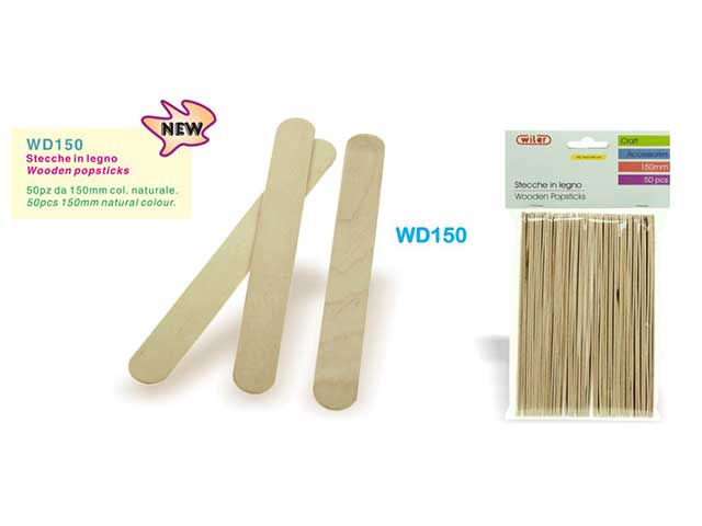 STECCHE LEGNO 50pz 150mm WD150