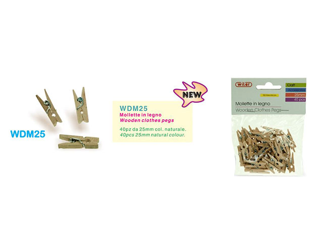 MOLLETTE LEGNO 25mm 40pz WDM25