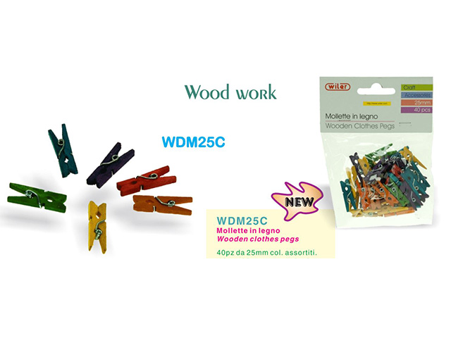 MOLLETTE LEGNO 40pz 25mm WDM25C