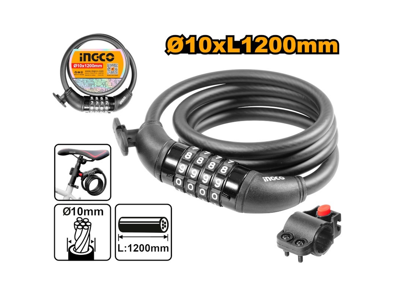 CAVO ANTIFURTO 1X120 LUCCHETTO DBK21012