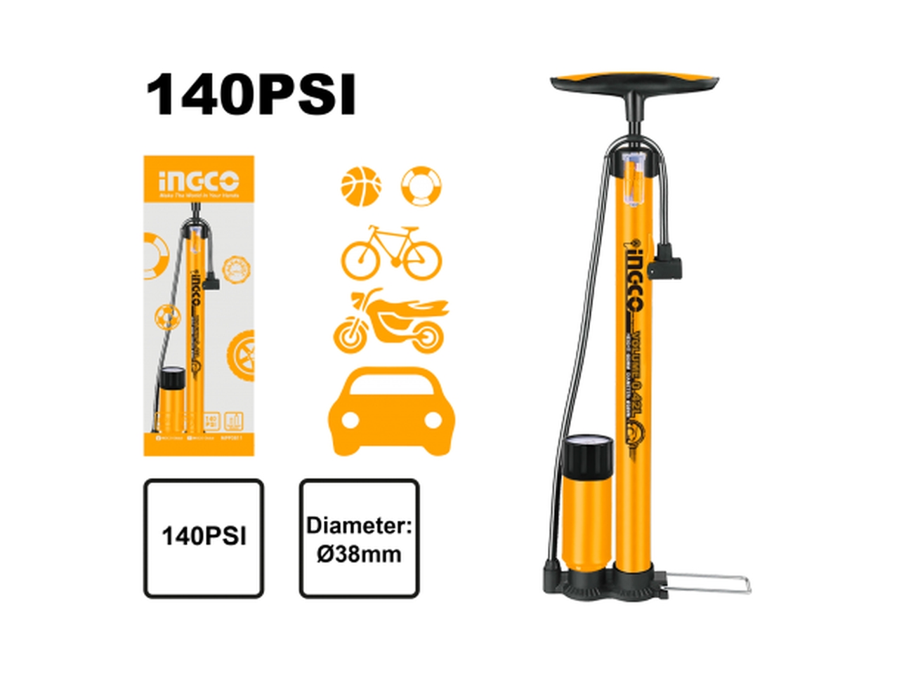 POMPA MANUALE CON MANOMETRO MPP3811