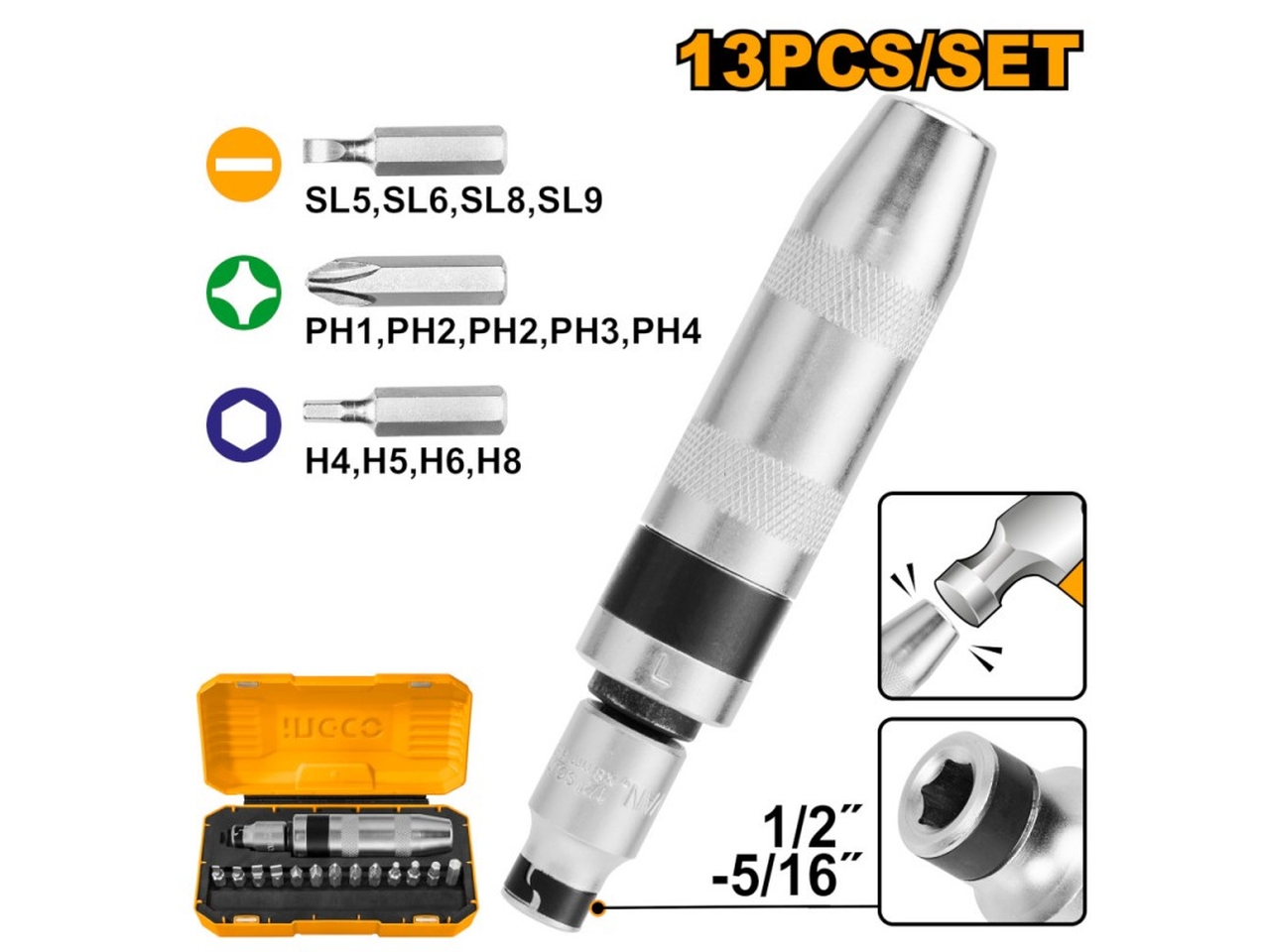 CACCIAVITE IMPATTO BIT 13PZ HIDS1301
