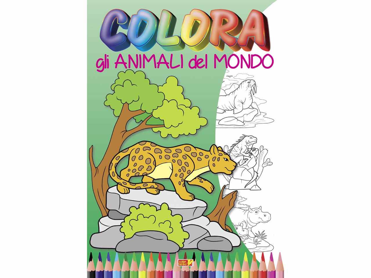 LIBRO COLORO GLI ANIMALI DEL MONDO