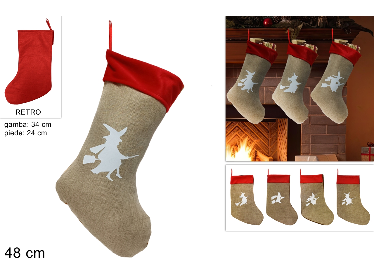 CALZA BEFANA MARRONE 20,5CM CM002083 CALZA BEFANA MARRONE 20,5CM CM002083