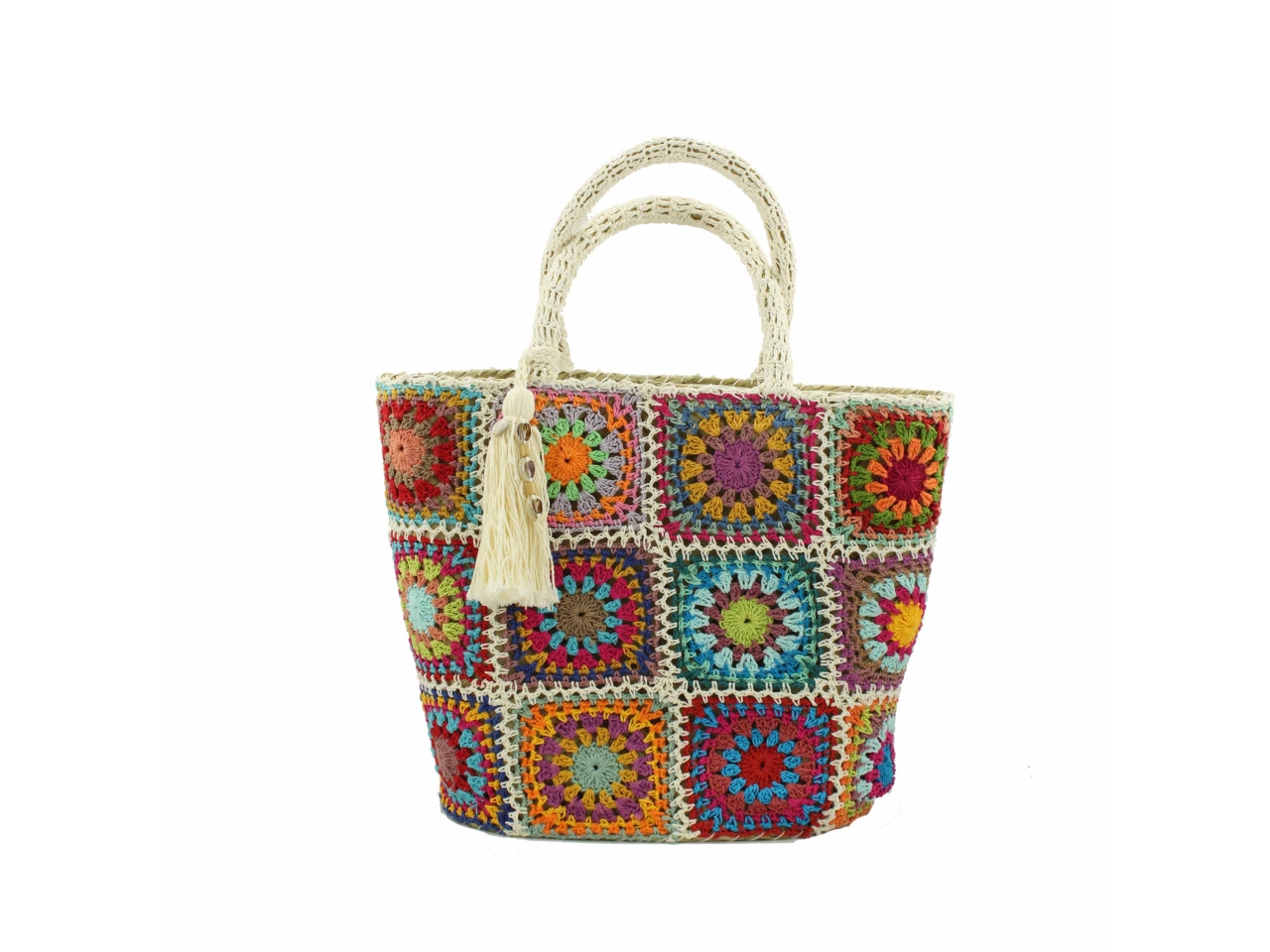 BORSA MARE MACRAME MULTICOLOR 062548-50