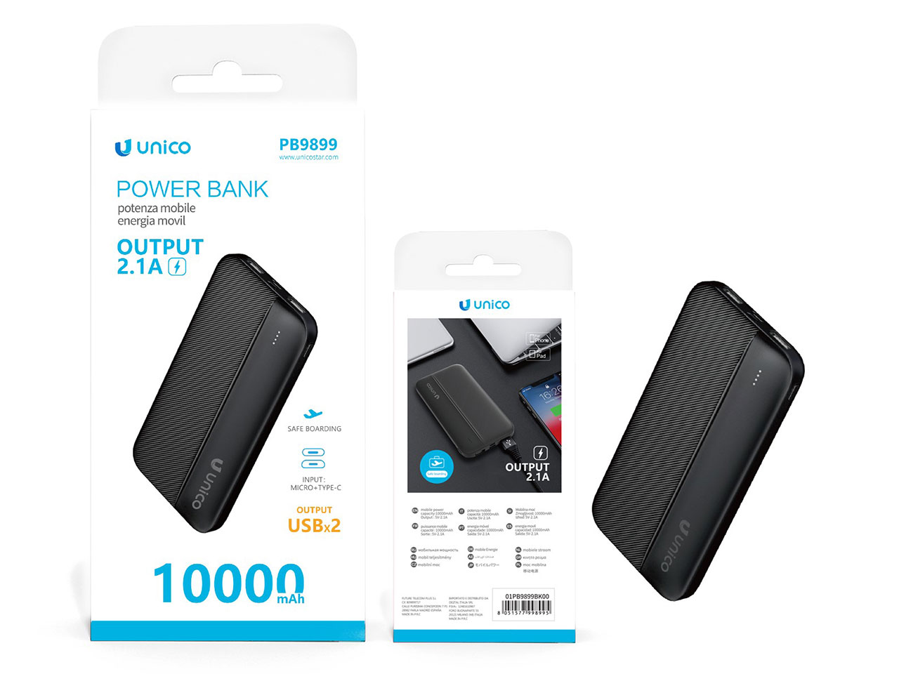 BANCO ALIMENTAZIONE 1000MAH NERO 2 USB