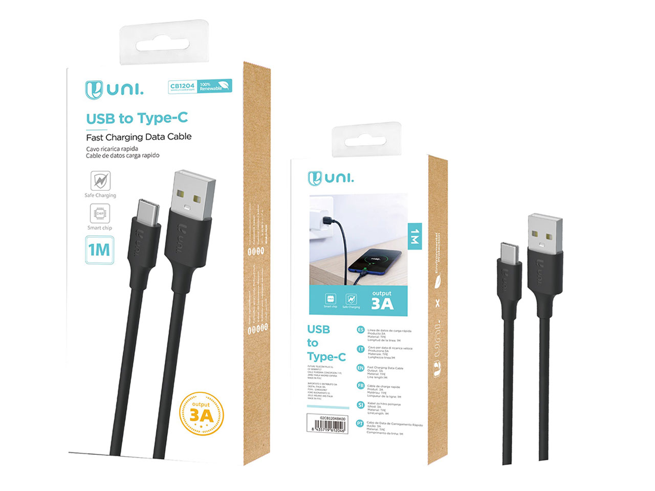 CAVO RICARICA RAPIDA TYPE-C NERO 1M CAVO RICARICA RAPIDA TYPE-C NERO 1M