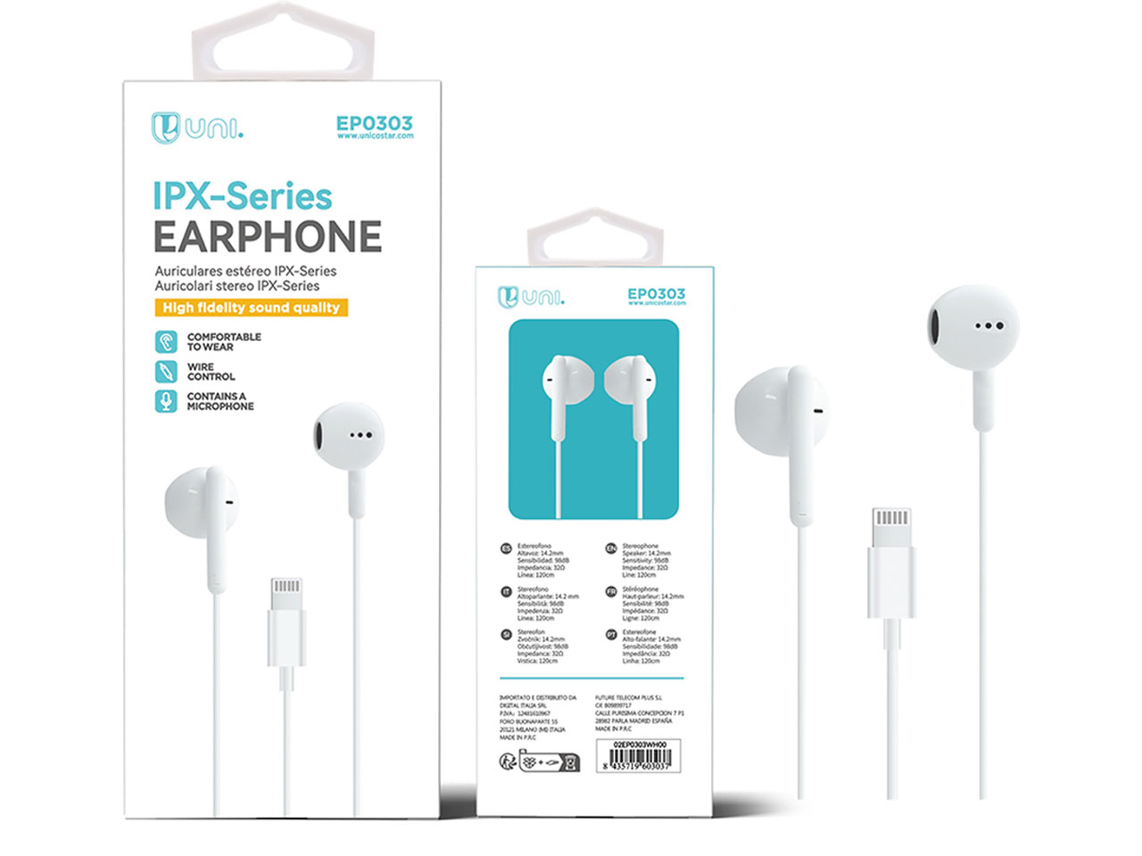 AURICOLARI CABLATI MIC. BIANCO