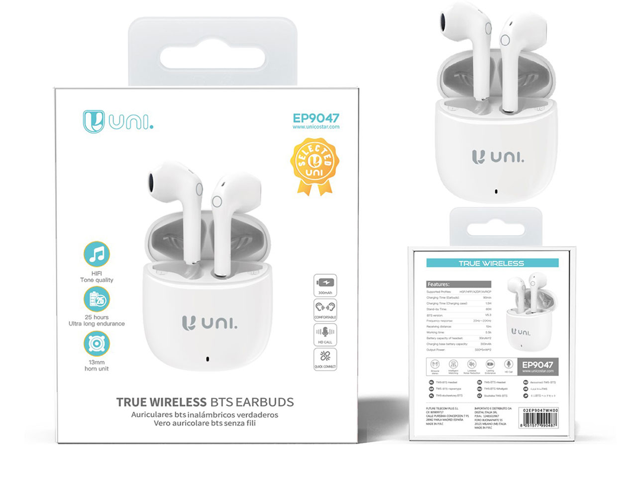 AURICOLARE BLUETOOTH BIANCO