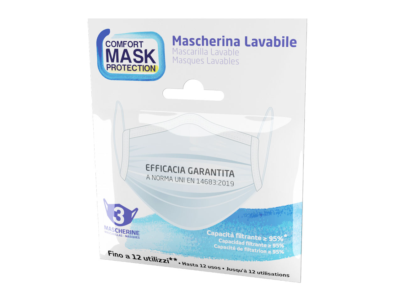 MASCHERINA LAVABILE 3PZ