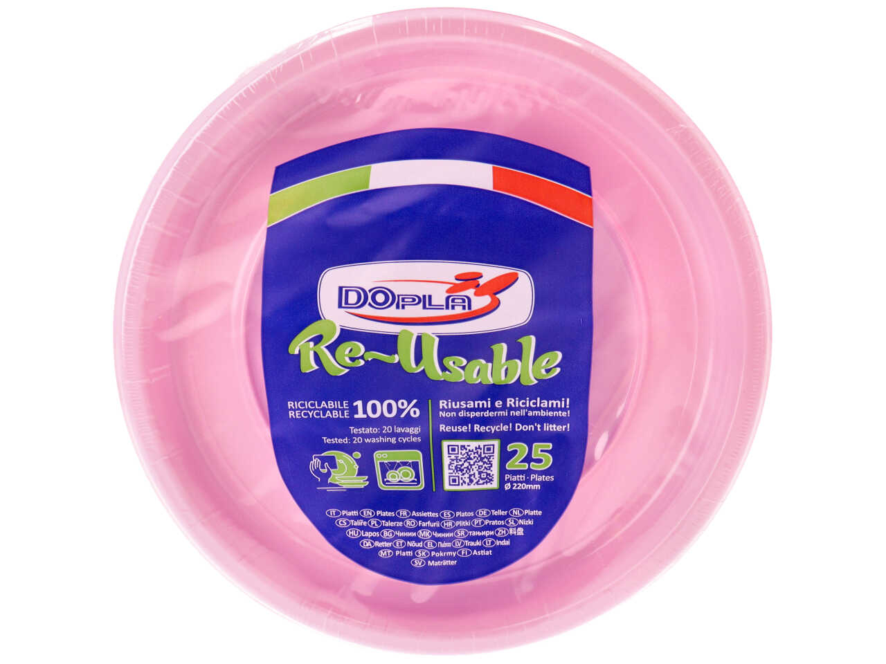 ROSA PIATTO PIANO D22cm 25pz 11758$ ROSA PIATTO PIANO D22cm 25pz 11758$