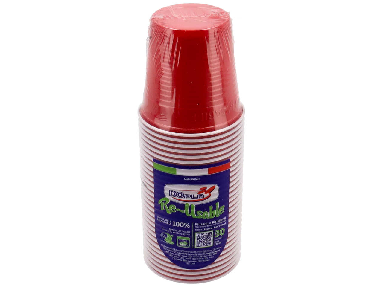 RE-USE ROSSO BICCHIERE 230ml 30pz 22627 RE-USE ROSSO BICCHIERE 230ml 30pz 22627
