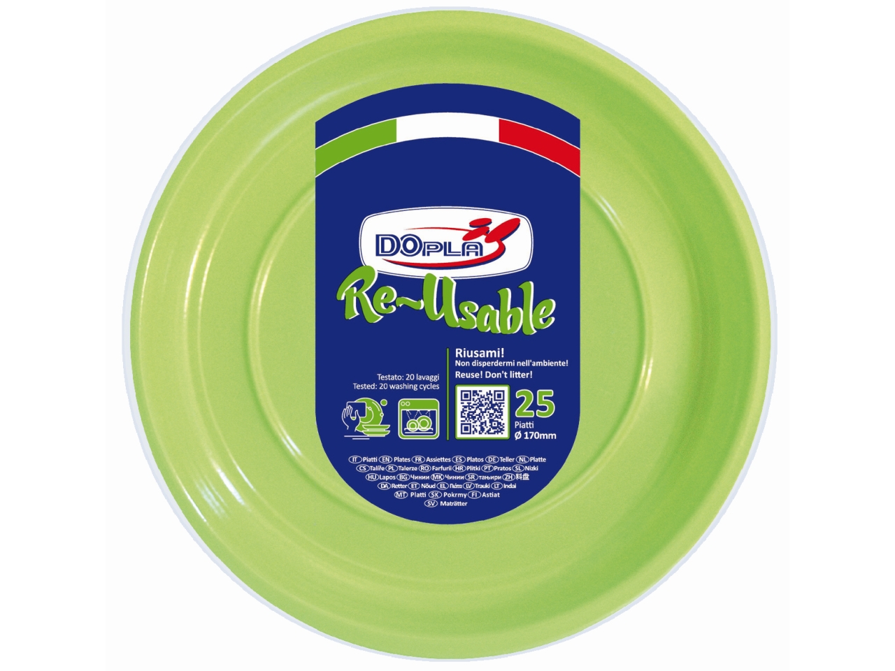 VERDE A. PIATTO FRUTTA D17cm 25pz$