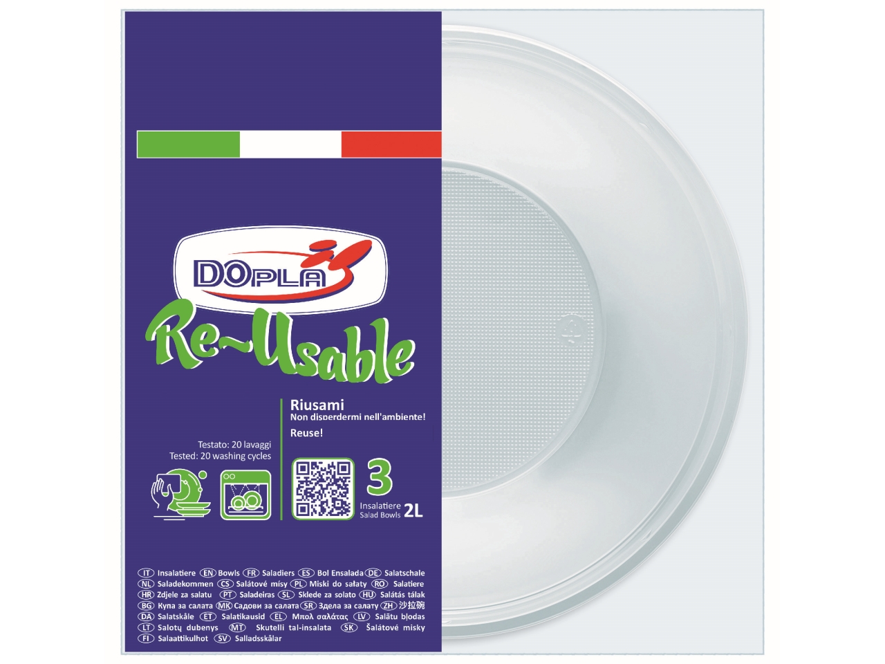 INSALATIERA 2LT TRASPARENTE 3PZ 34034$