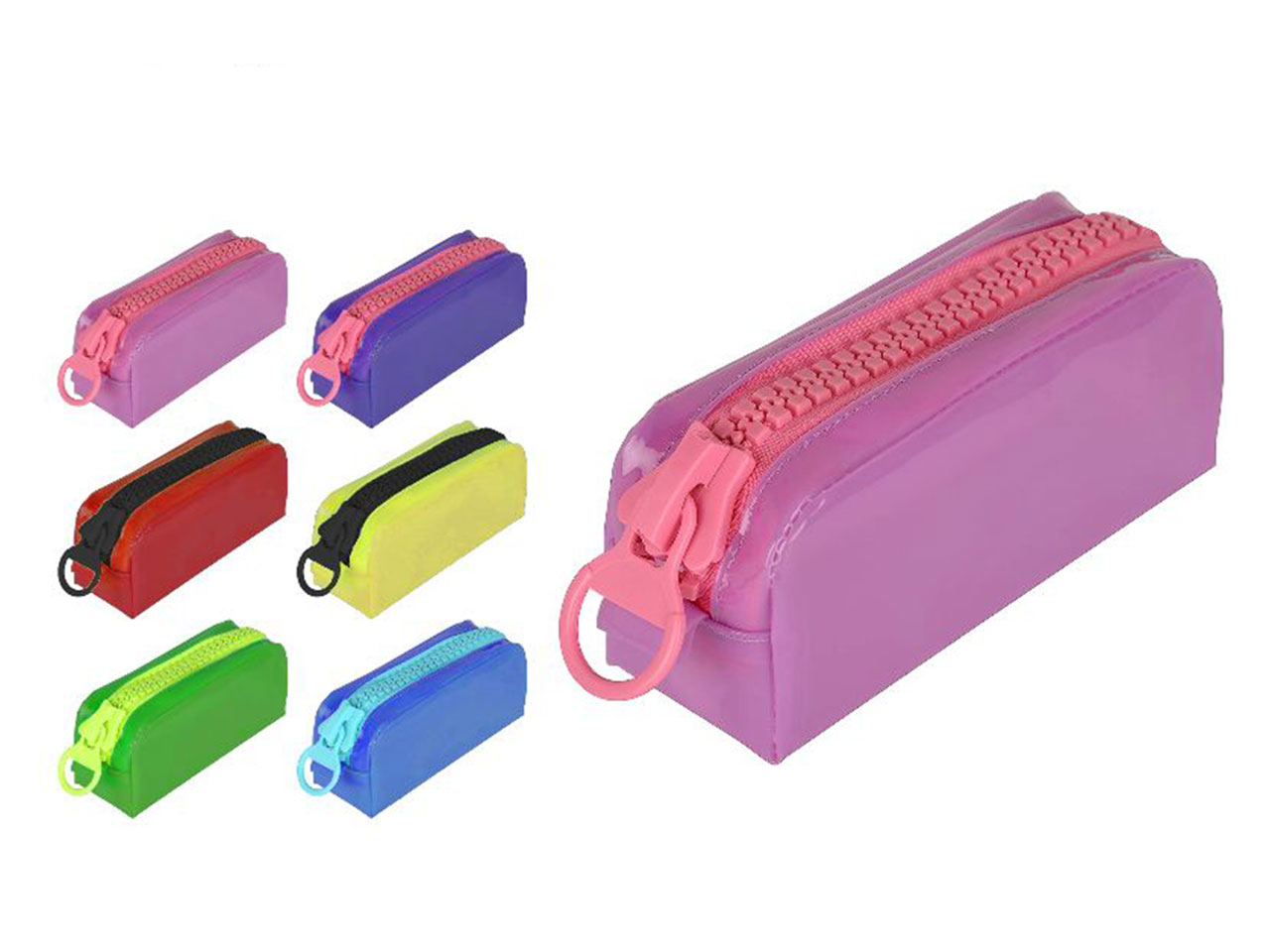 PORTATUTTO 20X8CM BIGZIP PVC 6 COLORI PORTATUTTO 20X8CM BIGZIP PVC 6 COLORI
