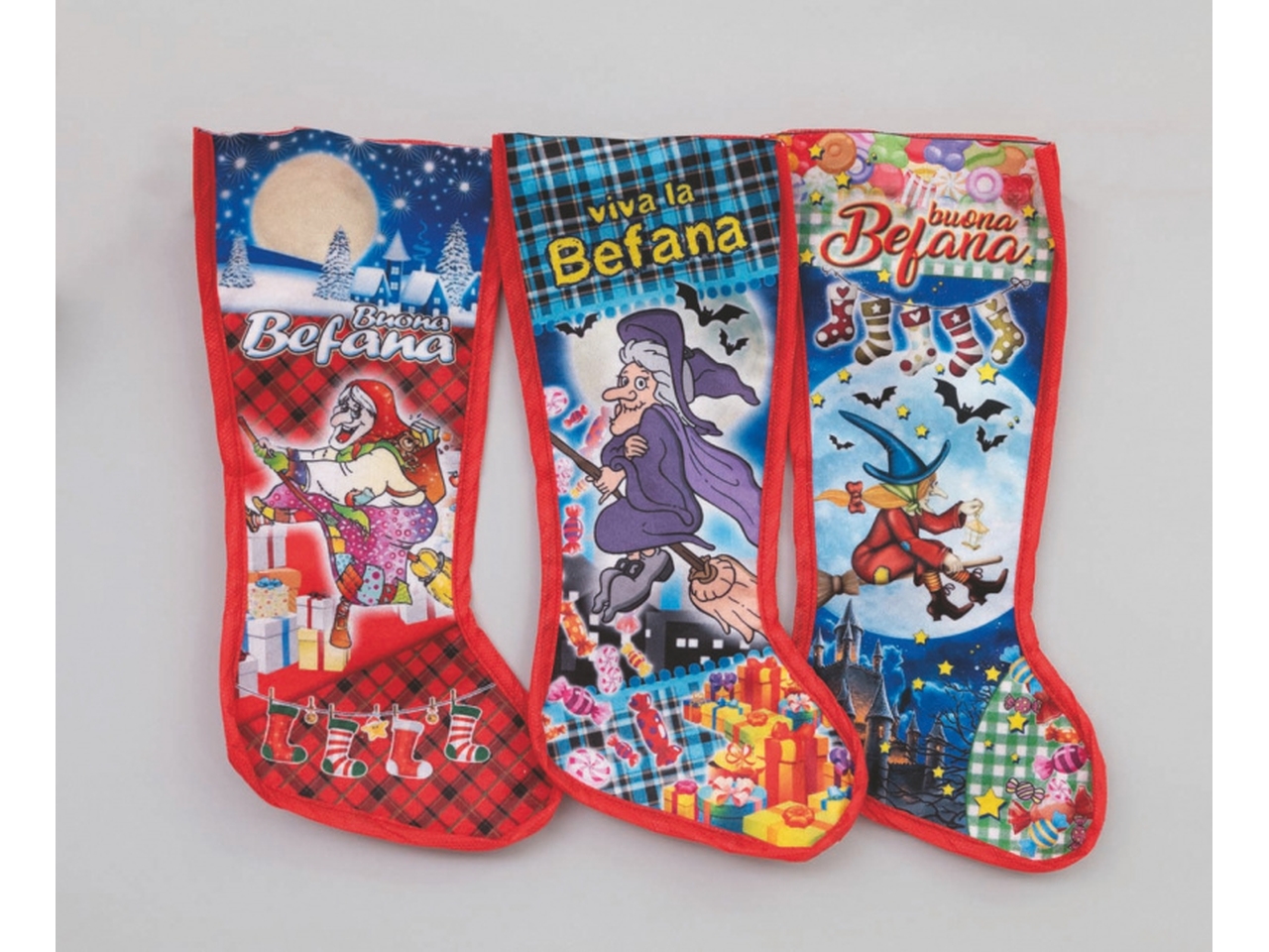 CALZA BEFANA 30CM 3ASS. AC-13704