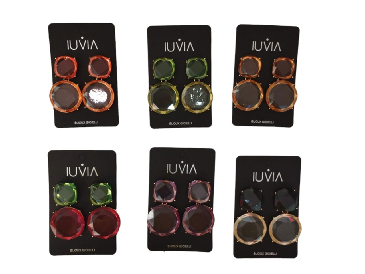 ORECCHINI DOPPIA PIETRA TONDA 282589