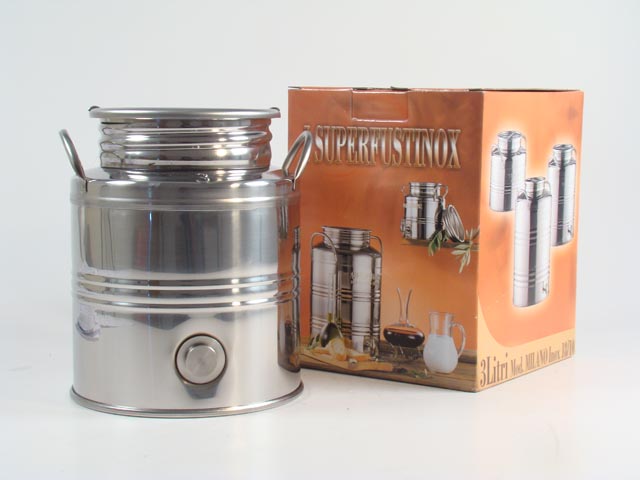 FUSTINI IN ACC.INOX DA LT.3 BS PRED.RUB