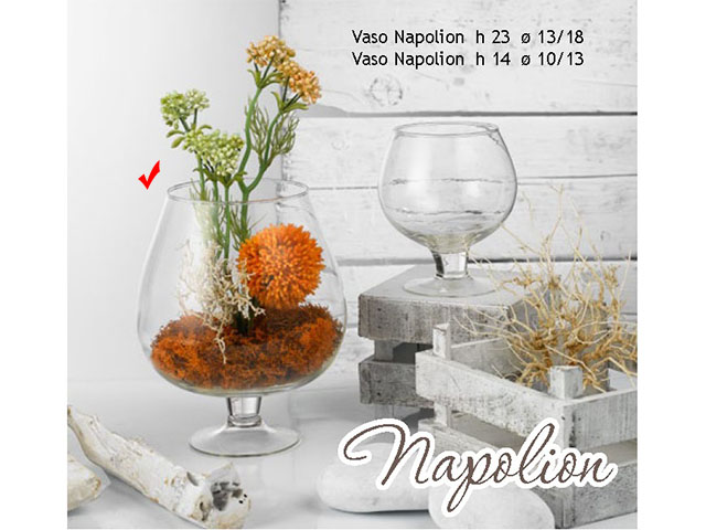 L.VETRO VASO NAPOLION 23cm 6881