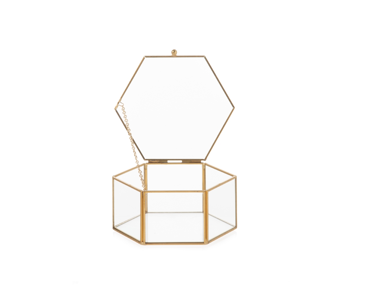 HEXAGON BOX 8X7,6X4 METAL ORO FR274/08