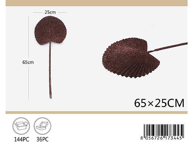 FOGLIA C/STELO 65x25cm MARRONE