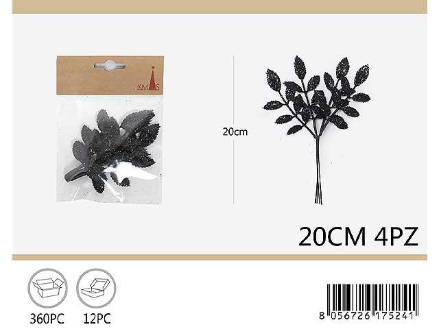 PICK GLITTER 23cm 4pz NERO