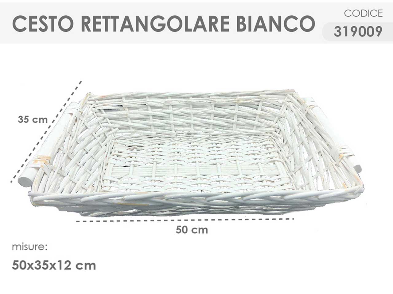 CESTO RETTANGOLARE COLORE BIANCO 319009