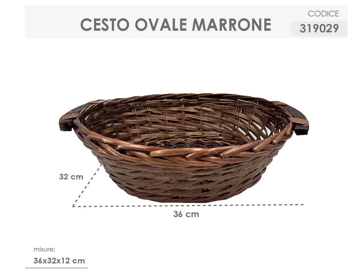 CESTO OVALE COLORE MARRONE MISUR 319029