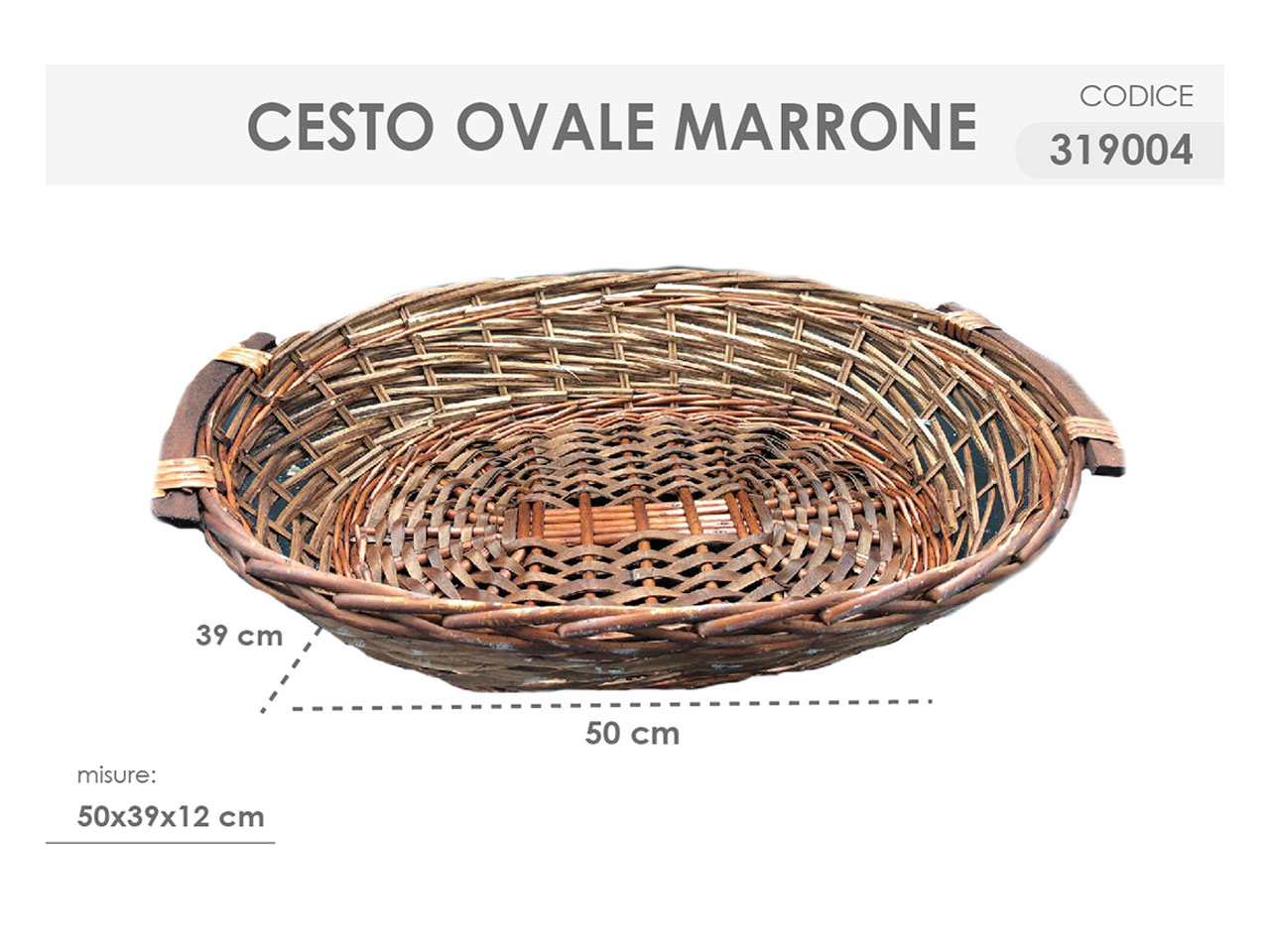 CESTO OVALE COLORE MARRONE MISUR 319004