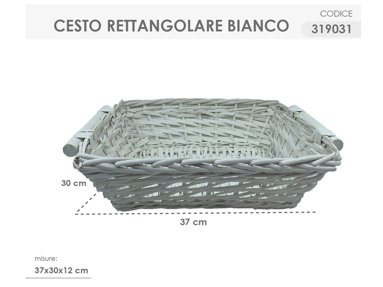 CESTO RETTANGOLARE COLORE BIANCO 319031