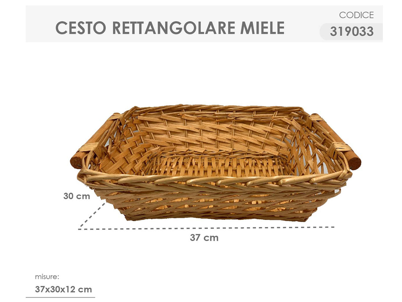 CESTO RETTANGOLARE COLORE MIELE 319033