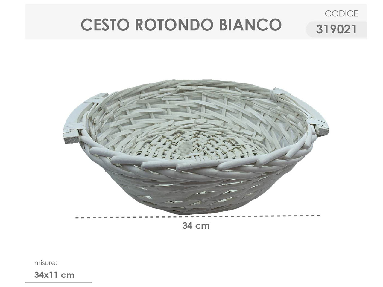 CESTO ROTONDO COLORE BIANCO MISU 319021