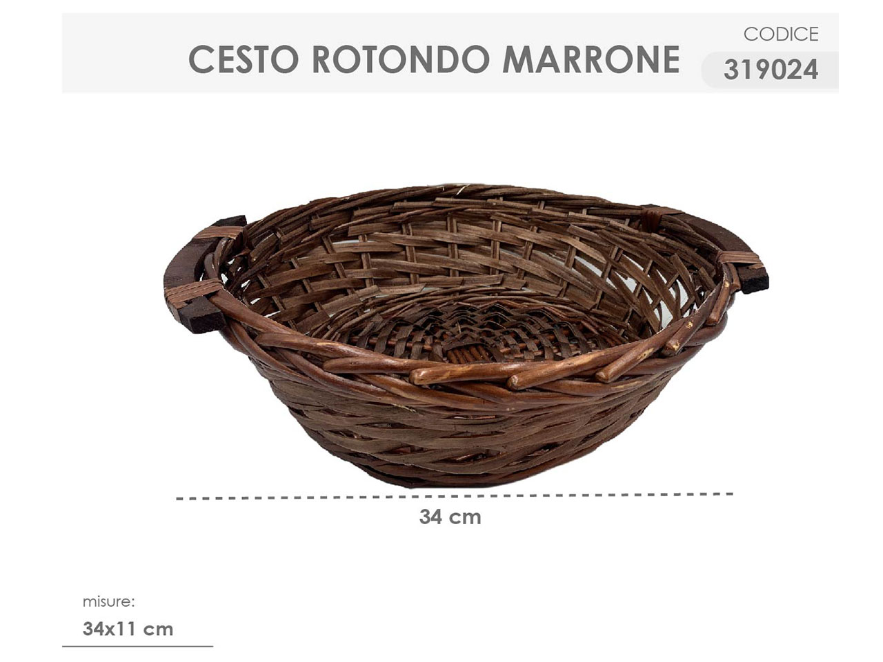 CESTO ROTONDO COLORE MARRONE MIS 319024