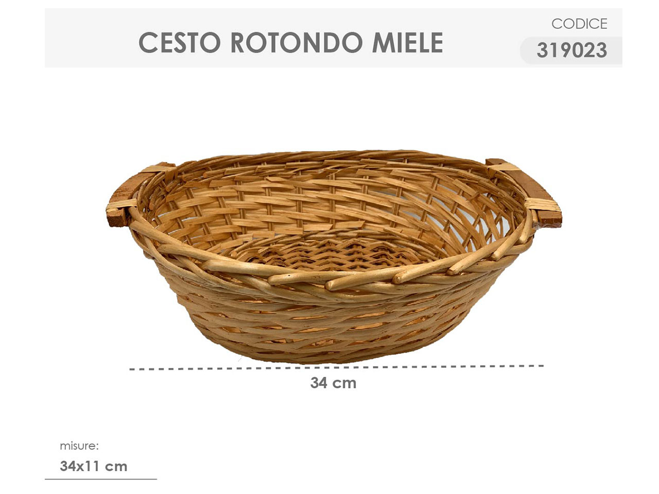 CESTO ROTONDO COLORE MIELE MISUR 319023