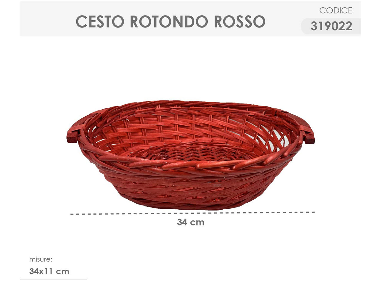 CESTO ROTONDO COLORE ROSSO MISUR 319022