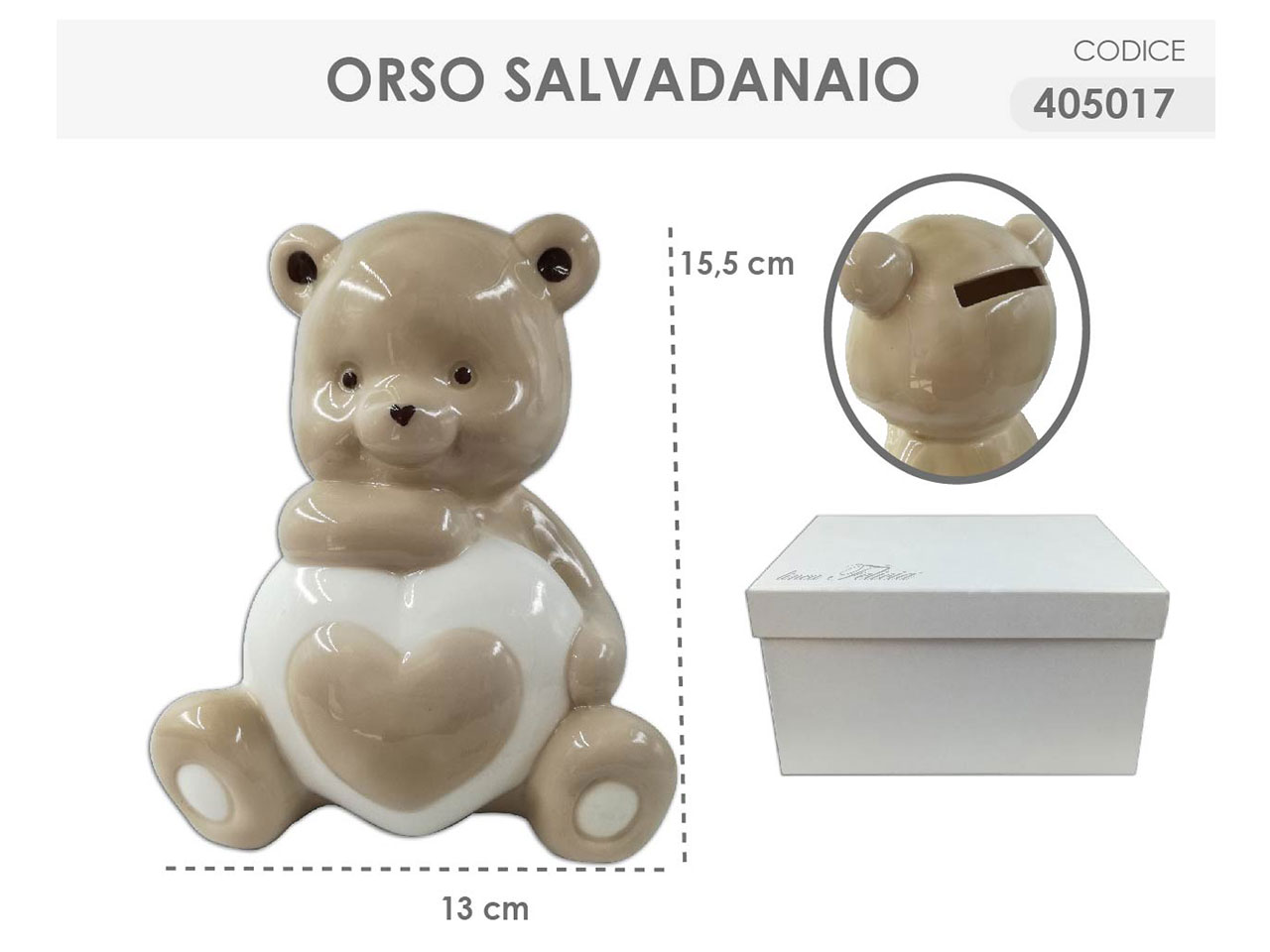 ORSO SALVADANAIO 16CM 405017 ORSO SALVADANAIO 16CM 405017
