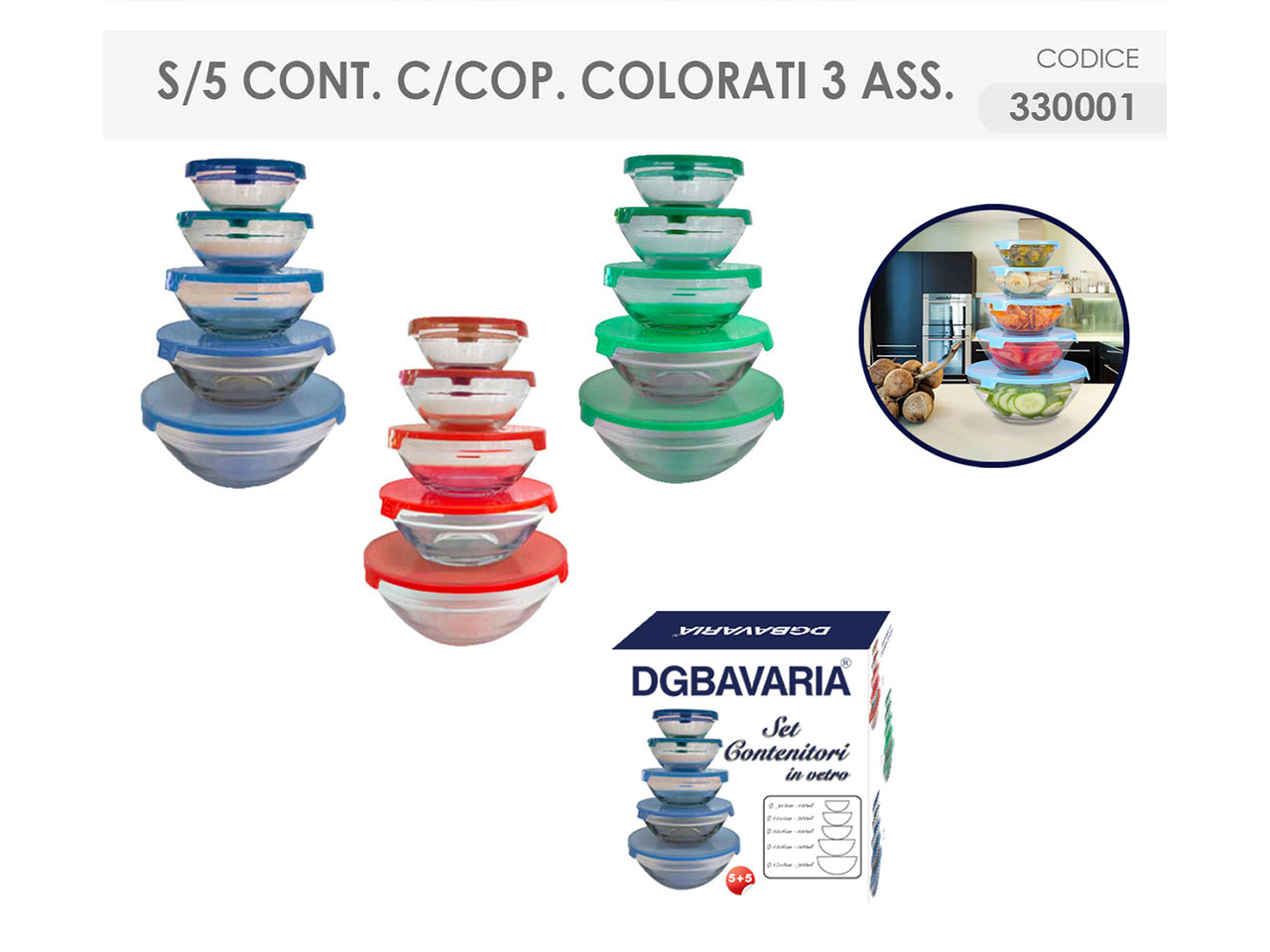 CONTENITORE C/COPERCHIO 5PZ 330001