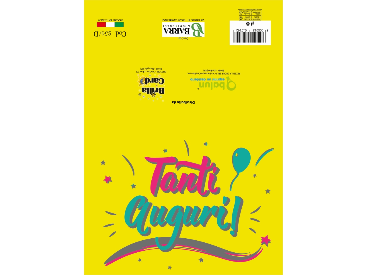 BIGLIETTO AUGURI LAMINATO 254 BIGLIETTO AUGURI LAMINATO 254