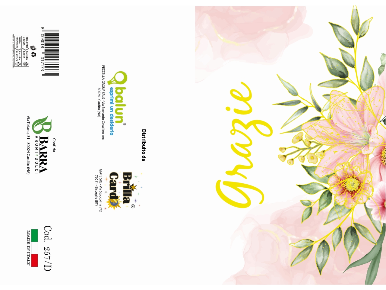 BIGLIETTO AUGURI LAMINATO 257 BIGLIETTO AUGURI LAMINATO 257