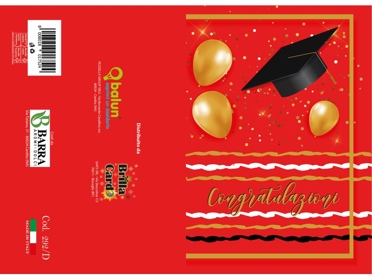 BIGLIETTO AUGURI LAMINATO 292 BIGLIETTO AUGURI LAMINATO 292