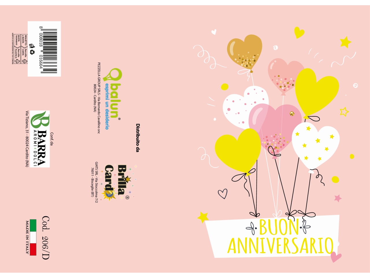 BIGLIETTO AUGURI LAMINATO 206 BIGLIETTO AUGURI LAMINATO 206