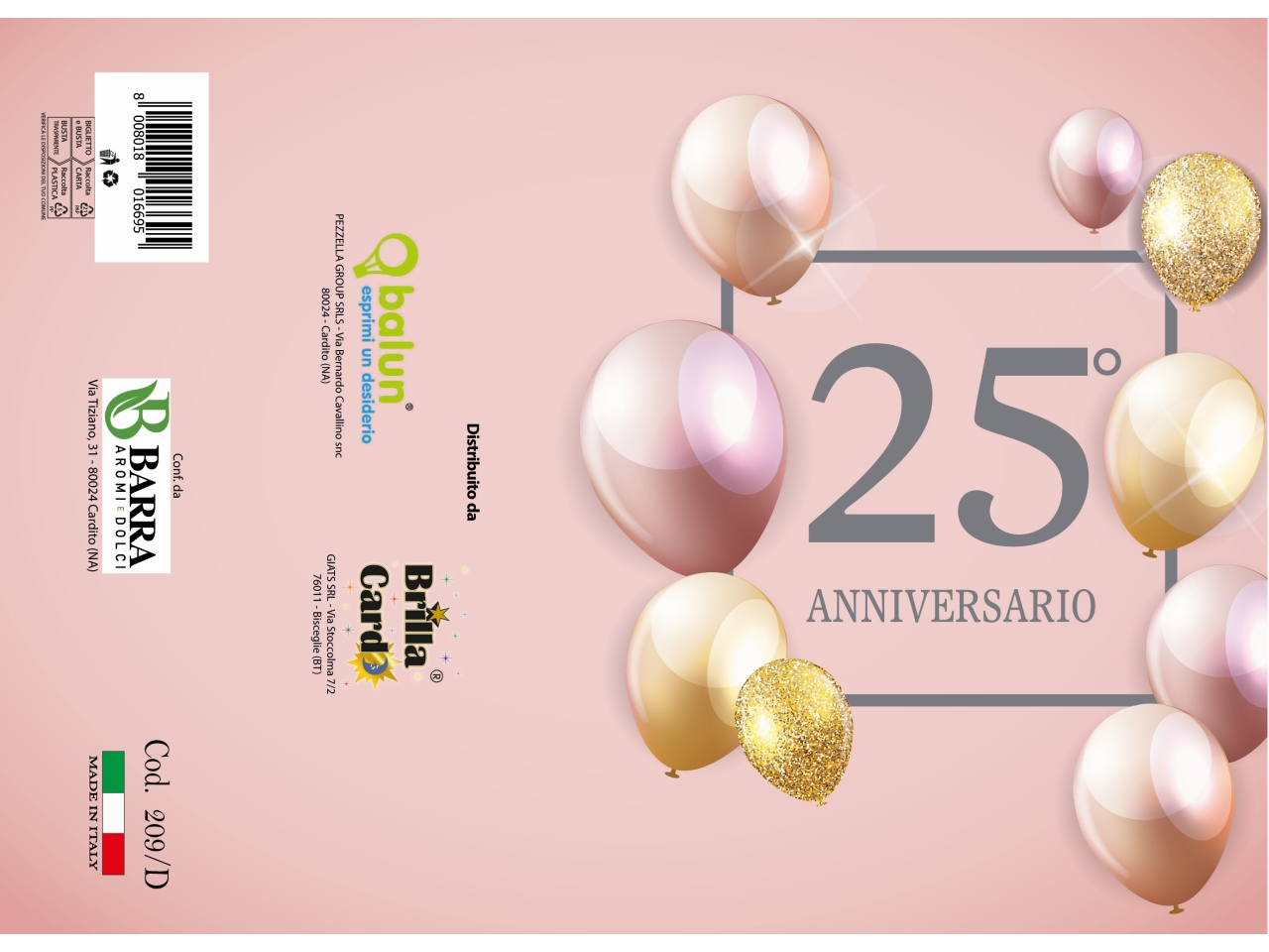 BIGLIETTO AUGURI LAMINATO 209 BIGLIETTO AUGURI LAMINATO 209