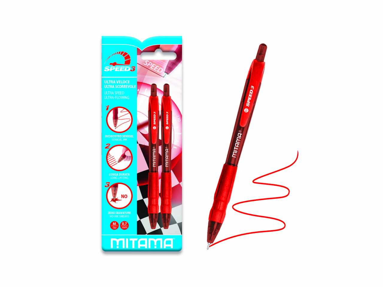 PENNA SCATTO 0,7 2pz ROSSA 61705