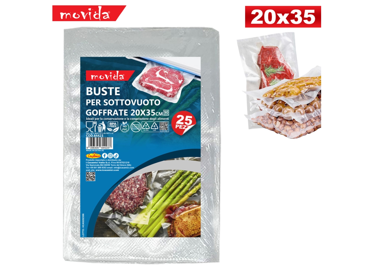 BUSTE SOTTOVUOTO 20X35CM 25PZ