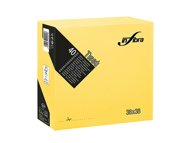 TOVAGLIOLO TISSU 38×38 40pz GIALLO I-0458 TOVAGLIOLO TISSU 38×38 40pz GIALLO I-0458
