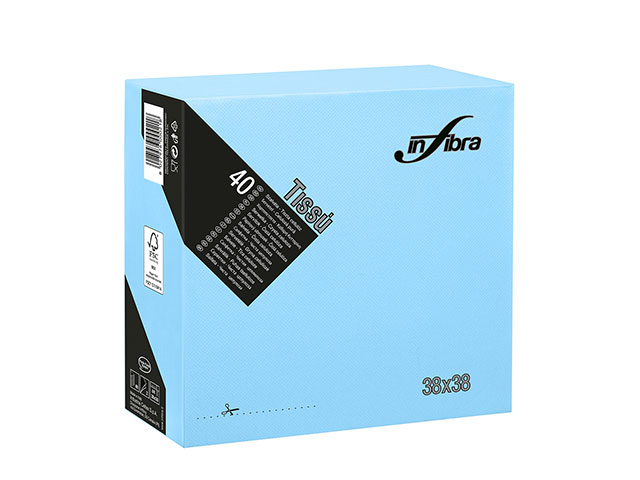 TOVAGLIOLO TISSU 38×38 40pz CELESTE I-0530 TOVAGLIOLO TISSU 38×38 40pz CELESTE I-0530