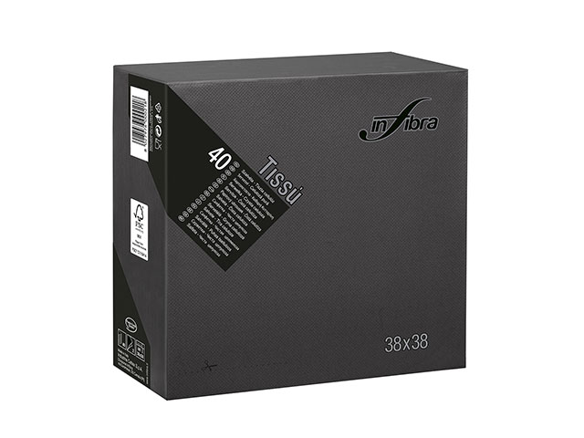 TOVAGLIOLO TISSU 38×38 40pz NERO I-0464 TOVAGLIOLO TISSU 38×38 40pz NERO I-0464
