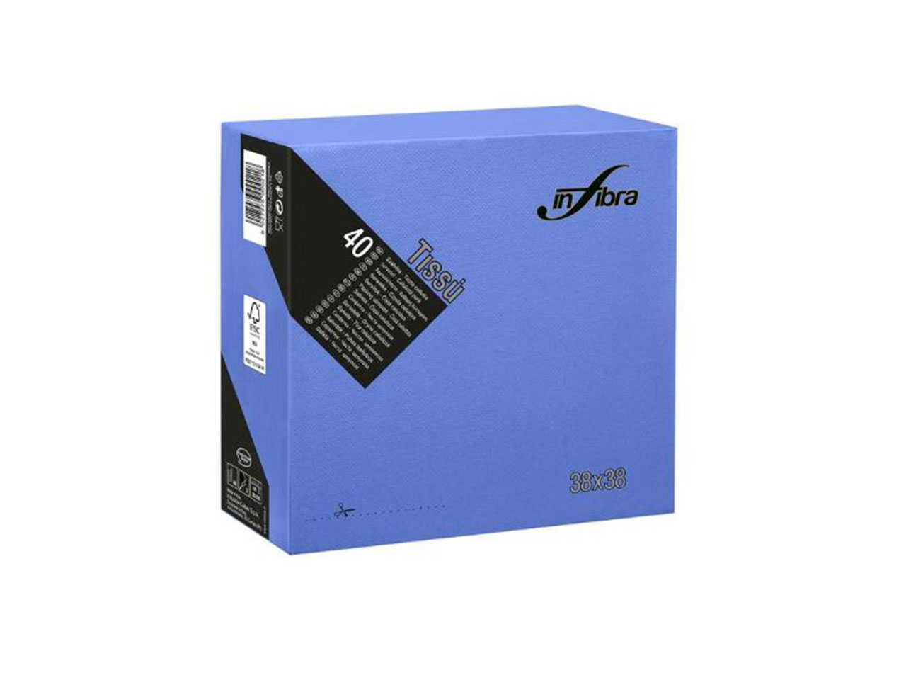 TOVAGLIOLO TISSU 38×38 40pz BLU I-0462 TOVAGLIOLO TISSU 38×38 40pz BLU I-0462